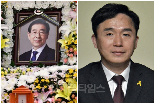 고(故) 박원순 전 서울시장(왼쪽)과 정철승 변호사. <디지털타임스 DB, 연합뉴스>